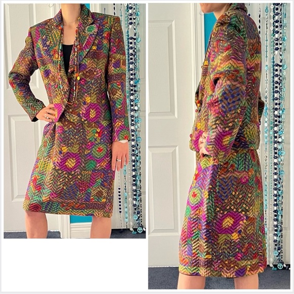 Haute Couture Écaille Paris multicoloured  embellished wool & silk brocade - Picture 16 of 16